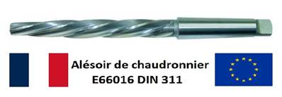 Alésoirs de chaudronnier E66016-DIN 311 HSS M2 conicité 1/10éme CM1 Ø13