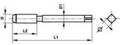 Taraud machine Co5 NPT Conicité 1:16 Forme C NPT 3/4 x 14