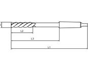 Alésoir machine taille hélicoïdale 42° cône morse 1, coupe descendante DIN208E HSS-M35 Ø9X36X162