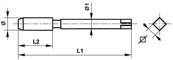 Taraud machine Co5 métrique pas fin ISO DIN 13 Forme B entrée GUN DIN 374 M 42 x 3.00