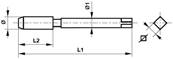 Taraud machine Co5 unifié ANSI B 1.1 Forme B entrée GUN DIN 376 UNC 1.1/2 x 6