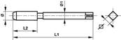 Taraud machine HSS-E + VAPO Bague blanche Filetage unifié Forme C hélice 39° DIN 371 UNF 5/16 x 24