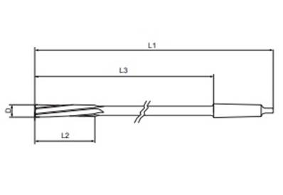 Alésoir machine taille hélicoïdale 10° série extra-longue queue cône morse 1 H7 HSS-M42 Ø13X22X245
