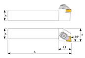 Porte outil de tournage exterieur 95° DCLNL L 170 - L1 30