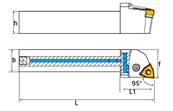 Porte outil de tournage lubrifié PWLNL 2525 M08-IKG1/8 External turning Holder (watercooled)