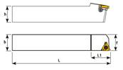 Porte outil de filetage SEL 1212 J16 -L- IR16 External threading holder