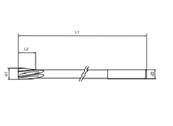 Alésoir machine taille hélicoïdale 10° queue cylindrique série longue H7 HSS-M42 Ø9