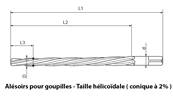 Alésoir machine taille hélicoïdale 6°/10° queue cylindrique DIN212B/D H7 1/10éme HSS-M35 Ø3,80