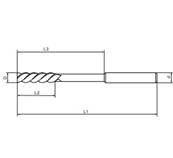 Alésoir machine taille hélicoïdale 42° queue cylindrique DIN212E H7 HSS-M35 Ø10