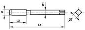 Taraud machine Co5 unifié pas fin ANSI B 1.1 Forme B entrée GUN DIN 371 UNF Nr 5 x 44