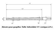 Alésoir machine taille hélicoïdale 6°/10° queue cylindrique DIN212B/D H7 1/10éme HSS-M35 Ø2,30