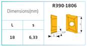 Fraise à plaquettes 90° R390-1806 - D 100 x d 32