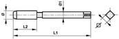 Taraud machine Co5 Bague bleue métrique ISO DIN 13 Forme C hélice 39° DIN 371 M 3 x 0.50