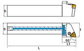 Porte outil de tournage lubrifié PWLNL 1616 H06-IKG1/8 External turning Holder (watercooled)