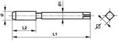 Taraud machine Co5 Bague bleue métrique ISO DIN 13 Forme B entrée GUN DIN 371 M 4 x 0.70