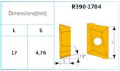 Fraise à plaquettes 90° R390-1704 - D 125 x d40