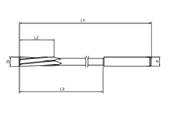 Alésoir machine taille hélicoïdale 6° série extra-longue queue cylindrique1/100éme HSS-M35 Ø19,43