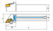 Porte outil de tournage lubrifié PDJNR 2525 M15-IKG1/8 External turning Holder (watercooled)