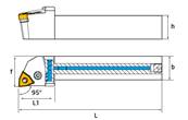 Porte outil de tournage lubrifié PWLNR 2525 M08-IKG1/8 External turning Holder (watercooled)