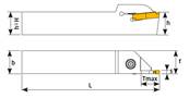 Porte outil de tronçonnage 2525 5C-L S229 Grooving Holder