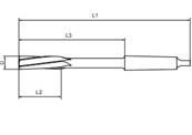 Alésoir machine taille hélicoÏdale 10° queue cône morse 1 E66015 DIN208B H7 HSS-M35 Z=6 Ø8X33X156