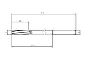 Alésoir machine taille hélicoïdale 6° série extra-longue XL queue cylindrique H7 HSS-M35 Ø12