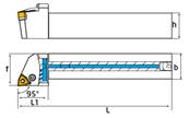 Porte outil de tournage lubrifié PWLNR 2525 M06-IKG1/8 External turning Holder (watercooled)